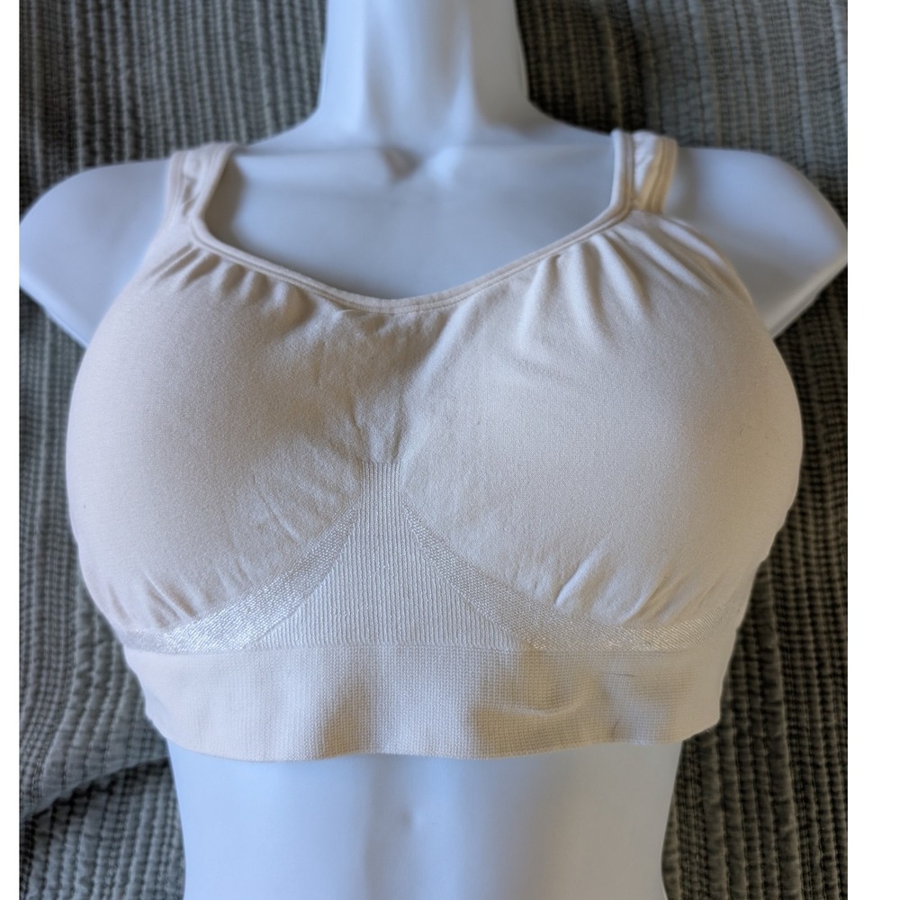 TRUEKIND Daily Comfort‎ Wireless Shaper Bra Ivory Chai 10022  Size Large